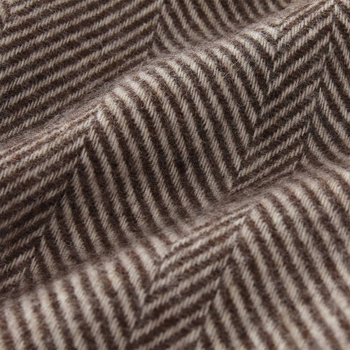 Salantai blanket, dark brown & cream, 100% new wool |High quality homewares