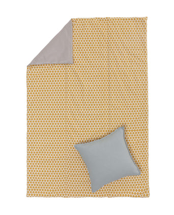 Saldanha Picnic Blanket mustard & stone grey & natural white, 100% cotton