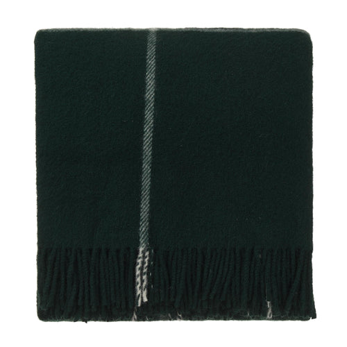 Saldus Wool Blanket dark green & cream, 100% new wool