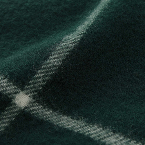 Saldus Wool Blanket dark green & cream, 100% new wool | High quality homewares