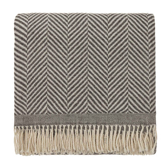 Salla blanket, grey & cream, 100% new wool
