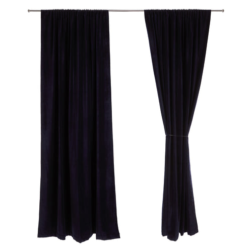 Samana Velvet Curtain dark blue, 100% cotton | High quality homewares