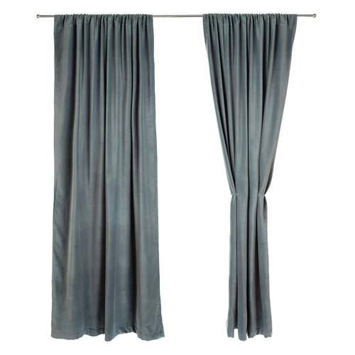 Samana Velvet Curtain green grey, 100% cotton | High quality homewares