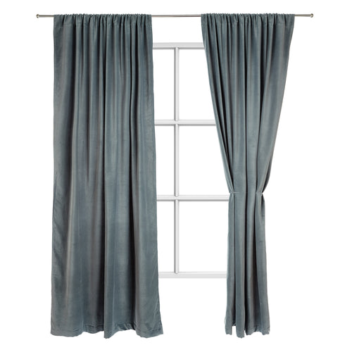 Samana Velvet Curtain green grey, 100% cotton