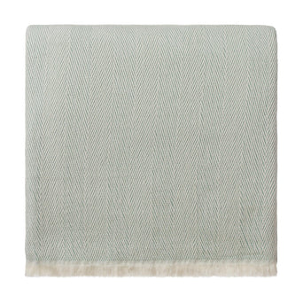 Sambro Cotton Blanket [Sage green & Natural white]