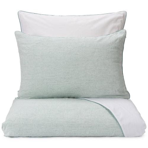 Sameiro Linen Bed Linen green grey & white, 100% linen & 100% organic cotton