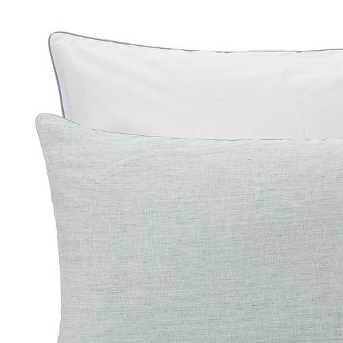 Sameiro Linen Bed Linen in green grey & white | Home & Living inspiration | URBANARA