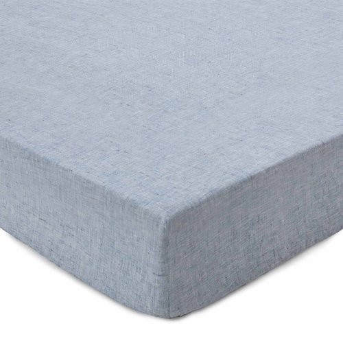 Sameiro fitted sheet, dark grey blue, 100% linen
