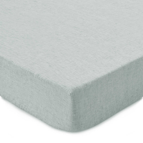 Sameiro Linen Fitted Sheet green grey, 100% linen