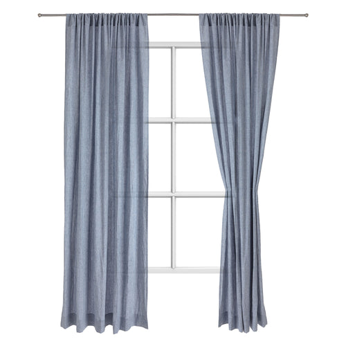 Sameiro linen curtain dark grey blue, 100% linen
