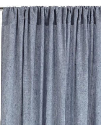 Sameiro Curtain Set dark grey blue, 100% linen