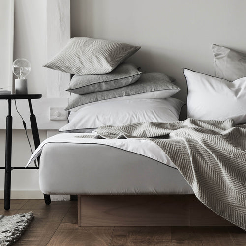 Perpignan Topper Fitted Sheet in light grey | Home & Living inspiration | URBANARA