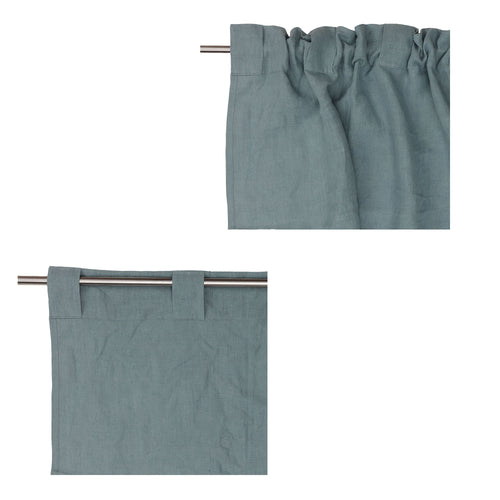 Saveli Curtain light green grey & green grey, 100% linen & 100% cotton | High quality homewares