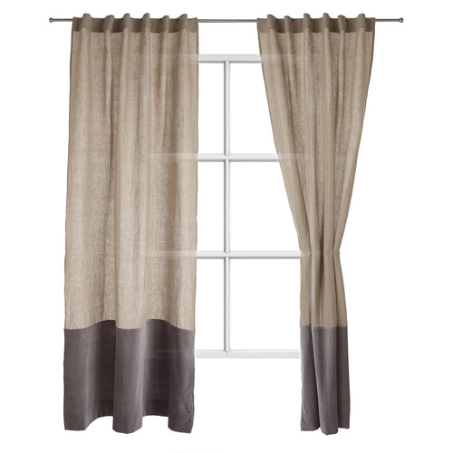 Saveli Curtain natural & grey, 100% linen