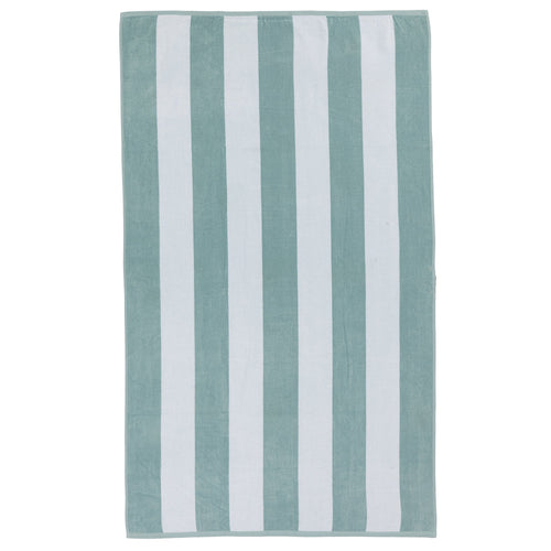 Serena beach towel, light grey green & white, 100% cotton