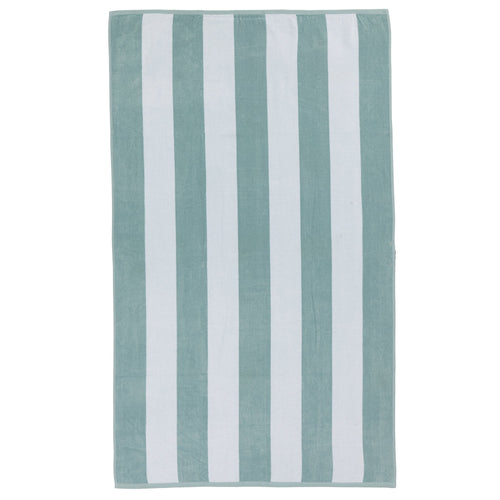 Serena beach towel, light grey green & white, 100% cotton