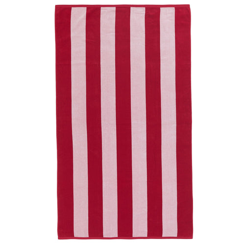 Serena beach towel, red & white, 100% cotton