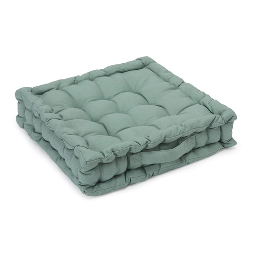 Silna Floor Cushion light green grey, 100% cotton & 100% polyester