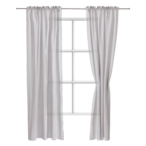 Sines Linen Curtains [Light grey & Sage green]