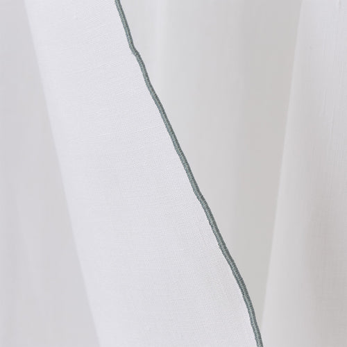 Sines Linen Curtains [White & Light grey blue]