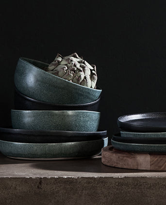 Malhou bowl, grey green, 100% stoneware