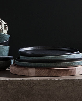 Malhou plate, grey green, 100% stoneware