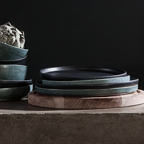 Malhou Side Plate Set black, 100% stoneware | High quality homewares