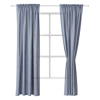 Solana Cotton Curtain (Set of 2) [Light grey blue]