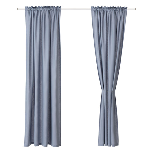 Solana Cotton Curtain (Set of 2) [Light grey blue]