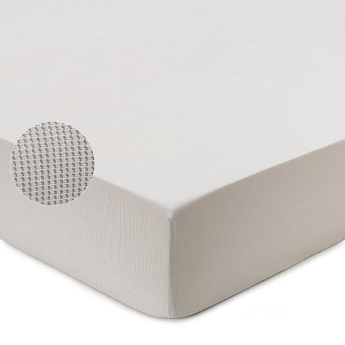 Sousa Fitted Sheet light grey & white, 100% cotton
