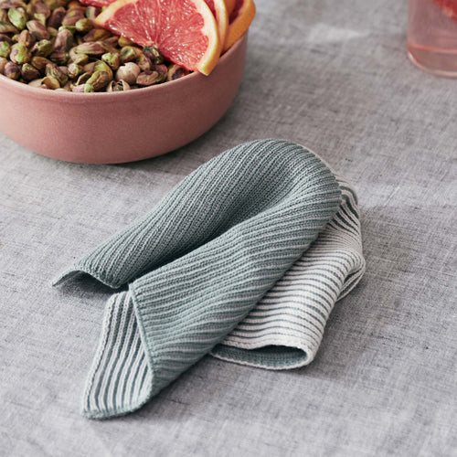 Arcela Tea Towel in aloe green & ivory & green grey | Home & Living inspiration | URBANARA