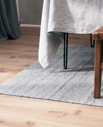 Patan Rug grey melange, 80% wool & 20% organic cotton