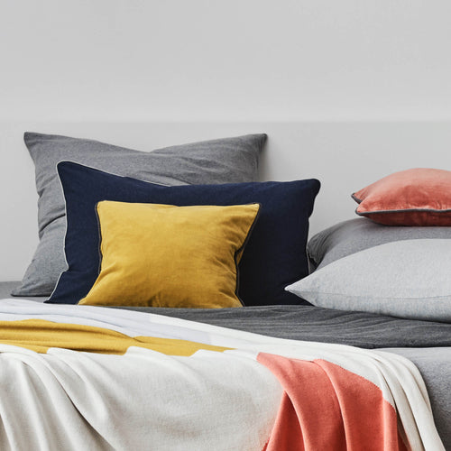 Darkblue melange & Grey melange & Grey Coria Kissenbezug | Home & Living inspiration | URBANARA