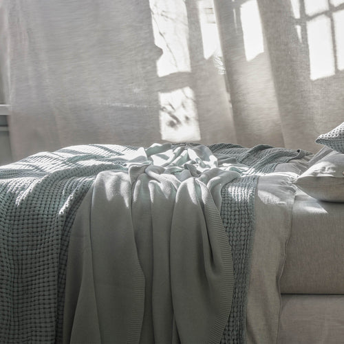 Salicos Blanket in light green grey | Home & Living inspiration | URBANARA