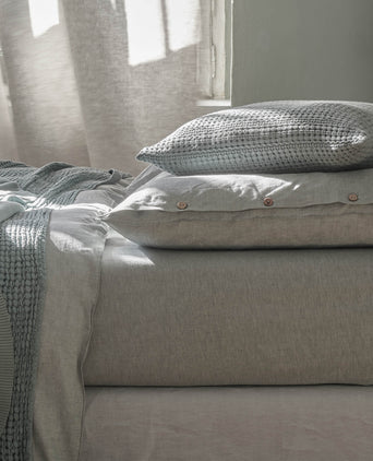 Tolosa Fitted Sheet light grey, 50% linen & 50% cotton