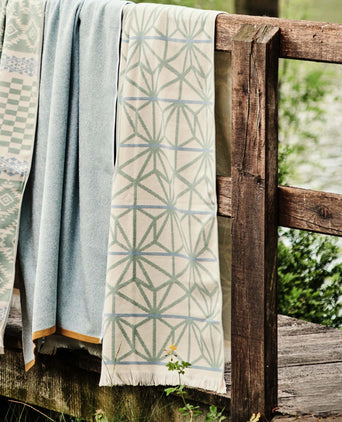 Arade Beach Towel natural white & light grey green & light grey blue, 100% cotton
