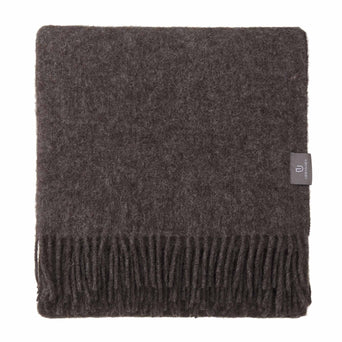 Tahua Wool Blanket grey brown melange, 50% alpaca wool & 50% lambswool