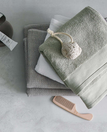 Merouco Hand Towel aloe green, 100% organic cotton