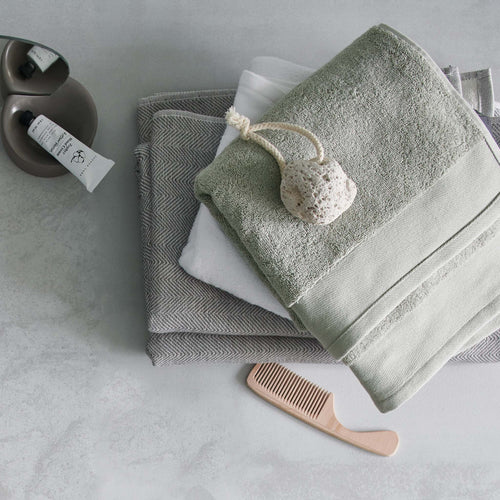 Merouco Hand Towel in aloe green | Home & Living inspiration | URBANARA