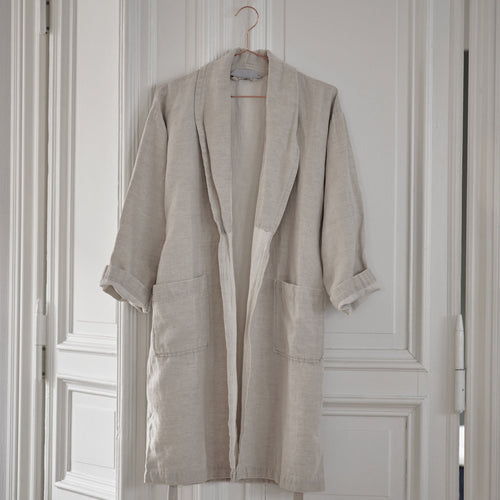 Antero Bathrobe natural, 55% cotton & 45% linen | URBANARA bathrobes