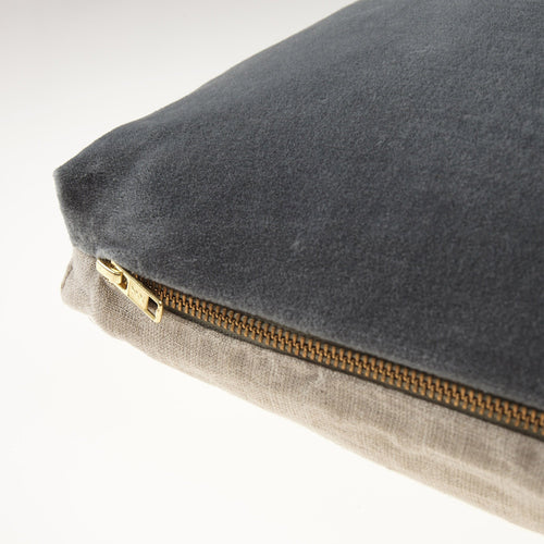 Tipani Cushion green grey, 100% cotton & 100% linen | High quality homewares