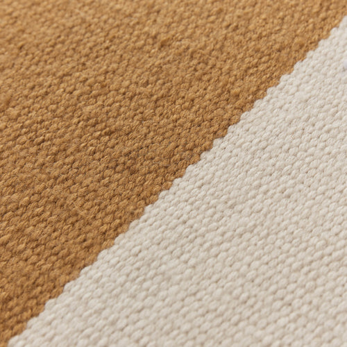 Runner Tumla Ochre & Natural white & Natural, 100% Recycled PET | URBANARA Wool Rugs