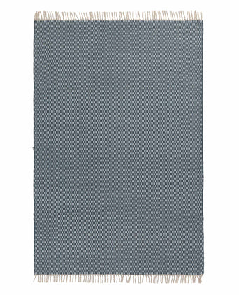 Upani rug, teal & natural, 100% cotton