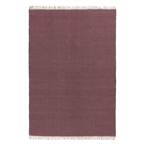 Upani rug, bordeaux red & natural, 100% cotton | URBANARA cotton rugs