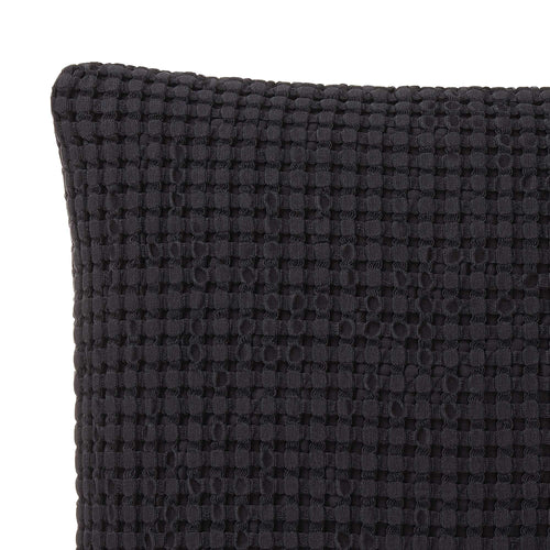 Veiros Sao Cushion charcoal, 100% cotton | URBANARA cushion covers