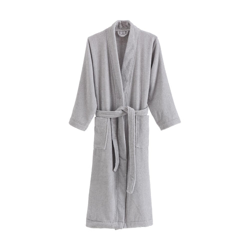 Ventosa Organic Cotton Bathrobe grey & white, 100% organic cotton