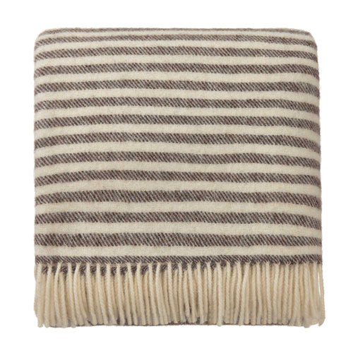 Visby Wool Blanket brown & cream, 100% new wool