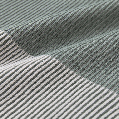 Viseu Cotton Blanket aloe green & ivory & green grey, 100% cotton | High quality homewares