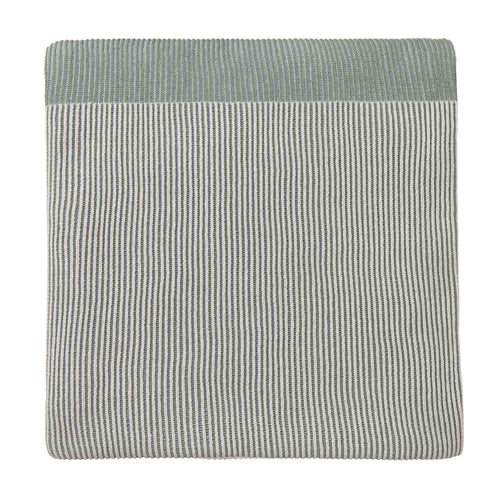 Viseu Cotton Blanket aloe green & ivory & green grey, 100% cotton