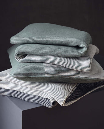 Viseu Cotton Blanket aloe green & ivory & green grey, 100% cotton